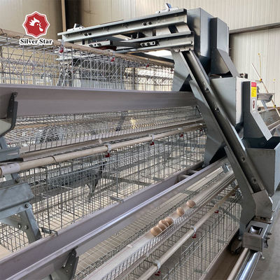3-Tier / 4-Tier A-Type Layer Chicken Cage with Automatic Feeding & Egg Collection and Hot-Dip Galvanized Steel
